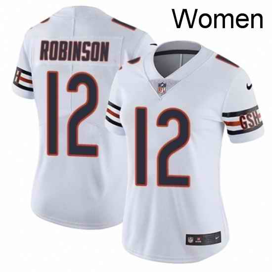Womens Nike Chicago Bears 12 Allen Robinson White Vapor Untouchable Limited Player NFL Jersey